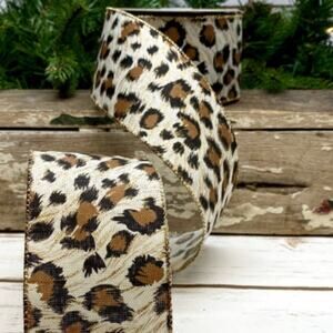 Animal Print Ribbon, Designer Ribbon, 2 1/2" x 10 yards, Wreaths, Bows, Crafts